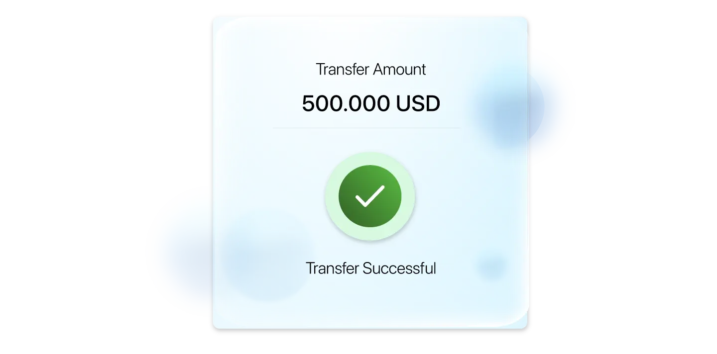 Transfer up to 500,000 EUR daily