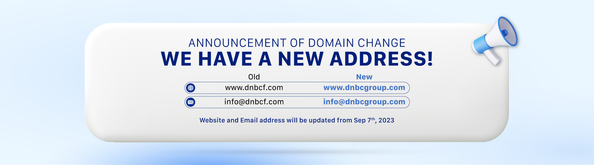 Announcement of Domain Change